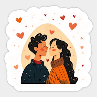 Valentine Romantic couple love birds Sticker